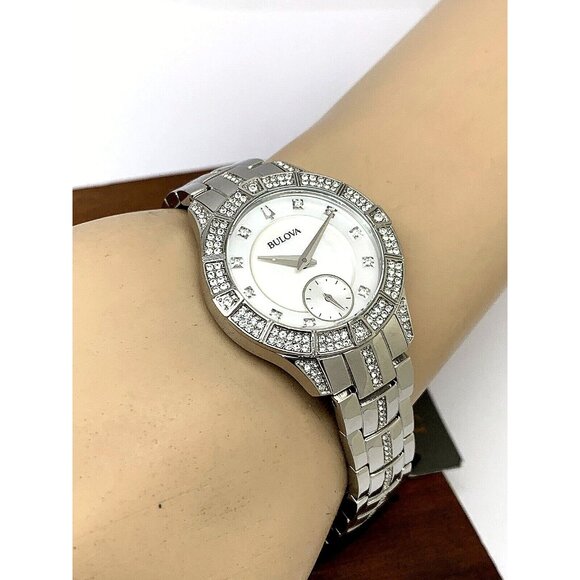 Bulova Women\'s Watch 96L291 Quartz White Mother of Pearl Dial Crystal Accent main image 14